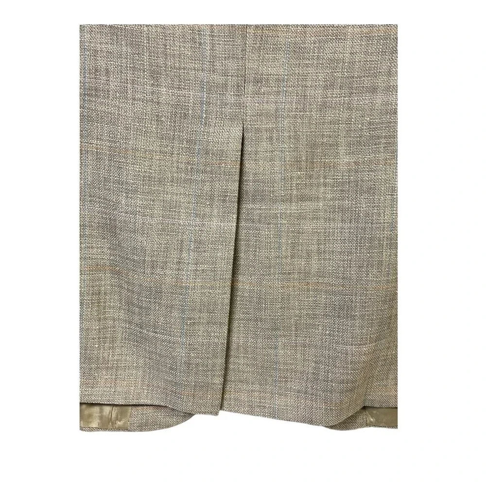 Vintage PBM Blazer Sport Coat‎ Light Beige Plaid Textured Classic Professional